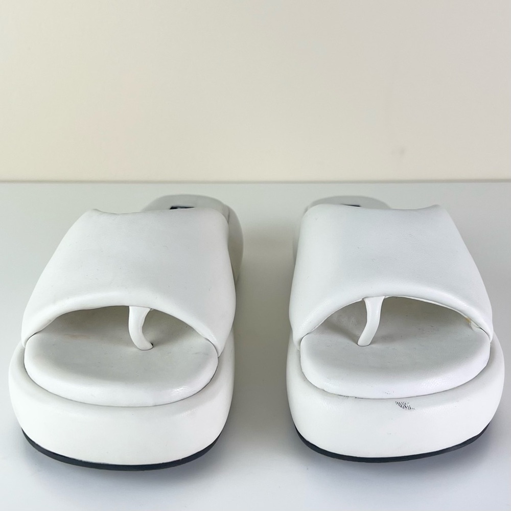 NEW SIMON MILLER IVORY PLATFORM SLIDE SANDALS - Picture 9 of 11
